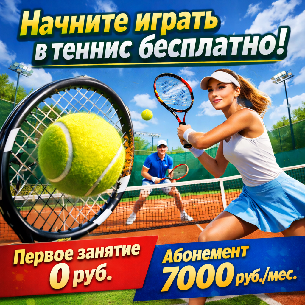 Начните играть в большой теннис бесплатно